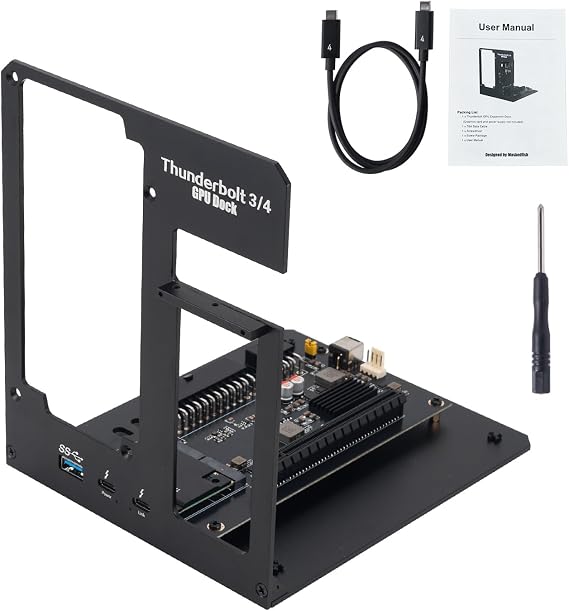 MK-L19 Thunderbolt 3/4 eGPU Enclosure | USB4 40Gbps, PD 85W Charging, Compatible with NVIDIA/AMD Graphics Cards, Win 10/11 Linux System, ATX Power Supply