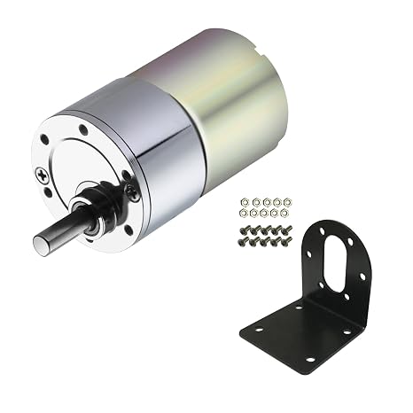 Micro DC 24V 800RPM Geared Motor with Bracket 37mm Diameter Gearbox Eccentric Ouput Shaft Gear MotorLarge Torque Reduction Motor