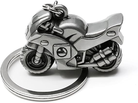 Key Rings Fob In Zinc Alloy Motorcycle Decration Keychain 3D Motorbike Sportbike Street Bike Ring, Titaniu, 1-3 / 8 "x 7/8" x 1/2 "