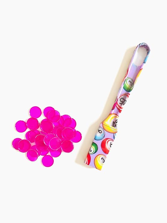 Purple Designer Bingo Magnetic Wand and Bag of 100 Purple Magnetic Chips