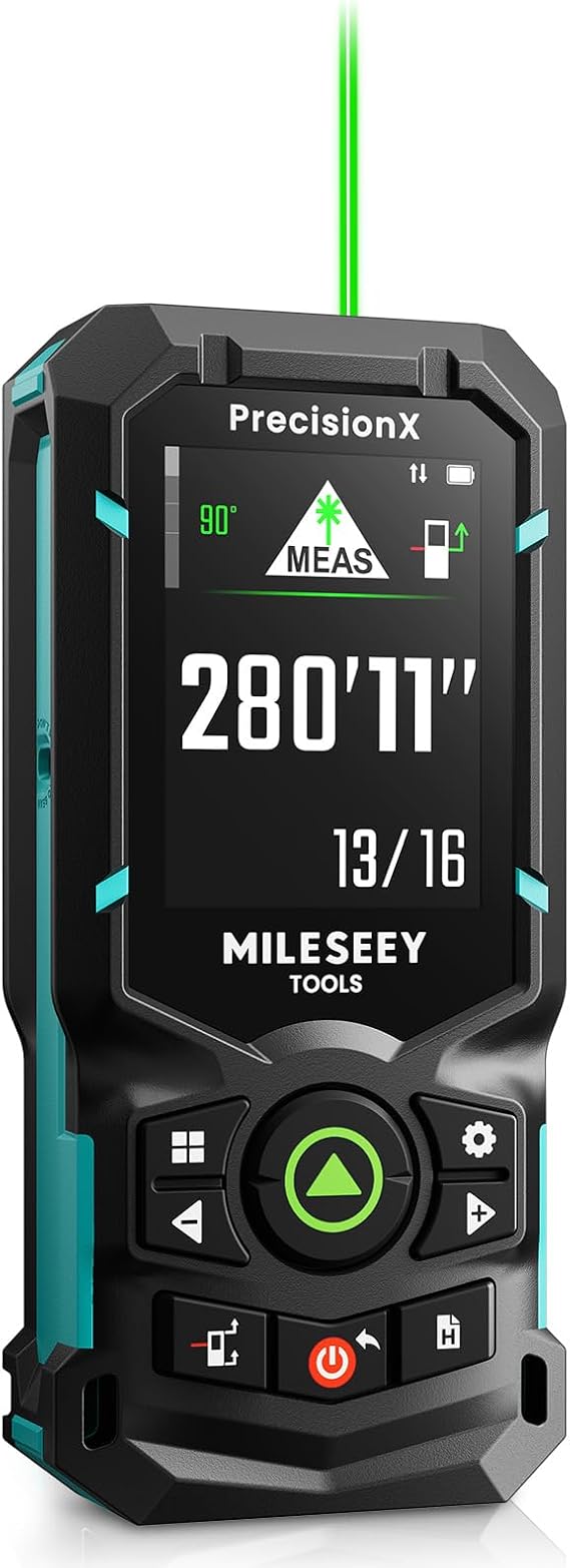 MILESEEY S50 Green Laser Distance Meter, 400 ft Laser Measure, P2P