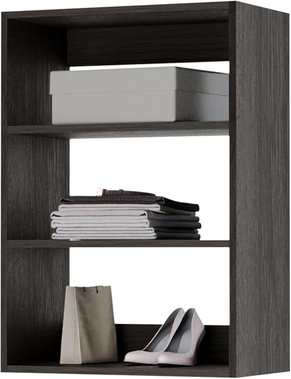 Modular Closets Vista Collection Short Tower Wood Built In Closet Organizer Unit (Grey, 18" Wide)