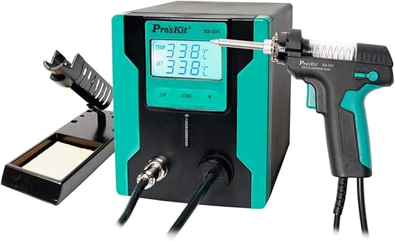 SS-331H 220V LCD Electric Desoldering Gun Anti-static High Power Strong Suction Desoldering Pump-GOLDEN BLUE