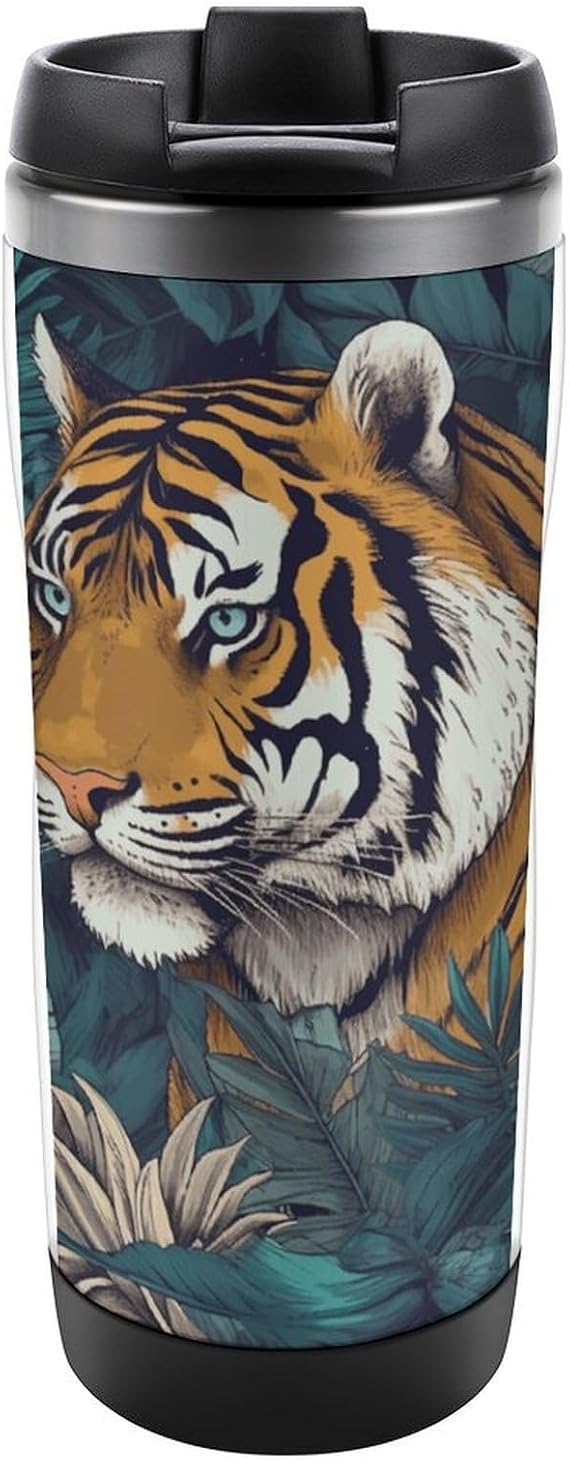 vacuum flask Cup Tropical Tiger Printed Premium Stainless Steel Vacuum Insulated Water Bottle for Hot Cold Drinks Gym Office