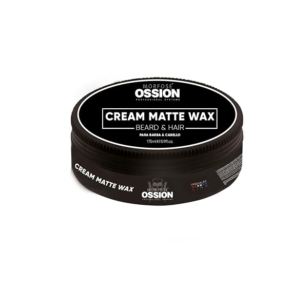 Morfose Ossion Premium Barber Line Hair and Beard Styling Cream Matte Wax, 5.92 Fl Oz