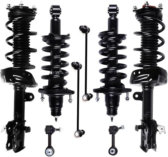 8pc Front Rear Struts Suspension Kit For Honda CR-V 07 08 10 11 | Struts Shocks Kit Rear Strut Spring Assembly Front Strut Spring Assembly 4 Stabilizer Bar Link