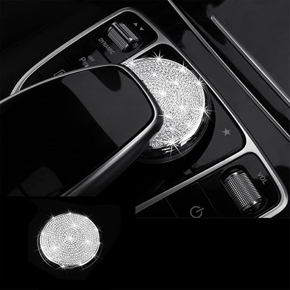CONGCONG for Mercedes Benz Interior Media Control Cover Bling Crystal Accessories Compatible with Mercedes-Benz Accessories
