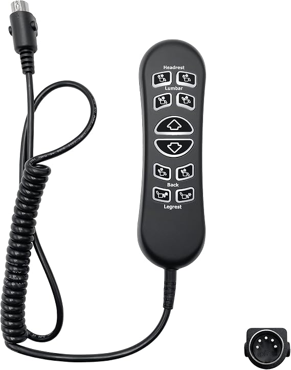 10 Button 5 Pin Lift Chair Remote Replaces Model HSW310-KBA HSW310-B-KBA Hand Control Switch for Power Recliner