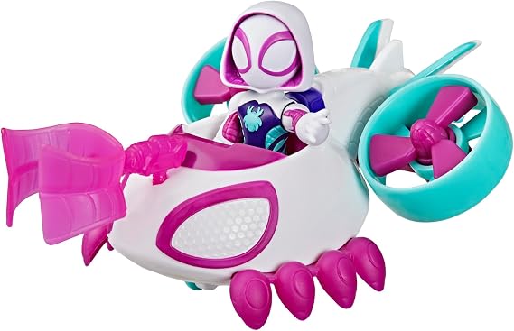 Marvel Spidey and His Amazing Friends Hayalet-Spider Copter Aksiyon Figürü ve Oyuncak Aracı