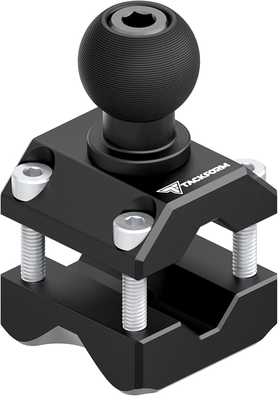Tackform, Bar Clamp, 3/8" to 5/8" Bars, 20mm Ball, Black