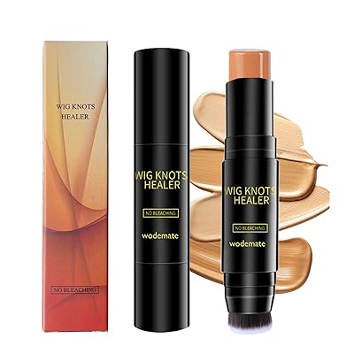 Lace Tint Dyeing Concealer Stick,Wig Tint Knots Concealer with Brush Portable,Hair Dye Stick No Bleaching for Wigs, Frontal Part, Hairline, Light Brown-01