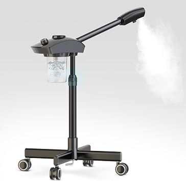 Professional Ionic Facial Steamer Hot Mist Steam Machine for Salon Spa Home Use Aromatherapy Face Steamer for Facial with Ozone for Moisturized Skin Cleans Pores Makes Skin Fir 20X Black