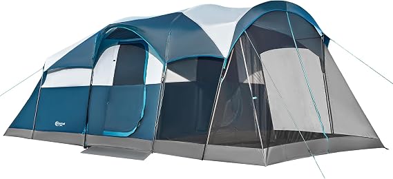 PORTAL 6/8 Person Instant Camping Tent with Screen Porch, Easy Set-up Waterproof Large Tunnel Tent, PFAS-Free Family Outdoor Big Tents for Camping, Backyard