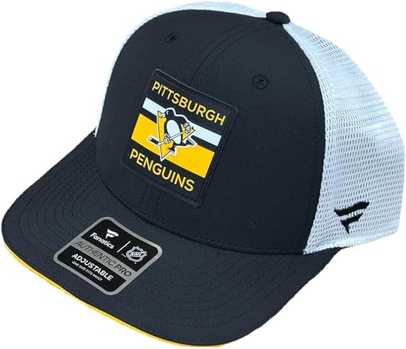 Fanatics Pittsburgh Penguins Black Rink Snapback Adjustable Trucker Hat