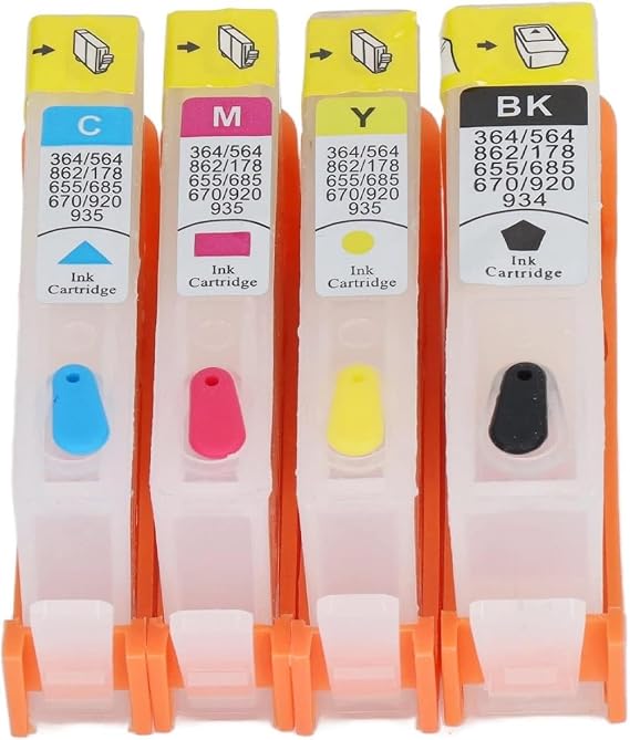 Empty refillable Ink Cartridge Replacement for HP 564 564XL Compatible for hp Photosmart 5510 5511 5512 5514 5515 5520 5522 5525 6510 6512 6515 6520 DeskJet 3520 3522 Officejet 4620