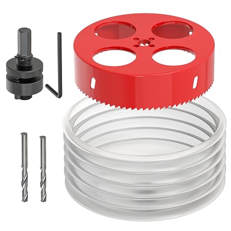 6 Inch Hole Saw with Dust Bowl, Hole Saw for Recessed Lights, Hole Cutter with Arbor for Metal Wood Gypsum Boards and Plastic Cutting