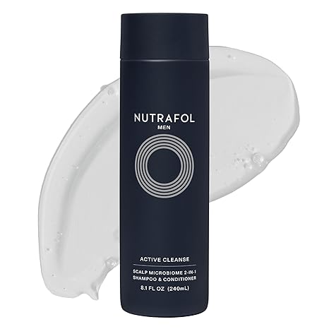 Nutrafol Men's 2-in-1 Shampoo and Conditioner for Thinning Hair, 8.1 Fl Oz | Physician Formulated 2-in-1 Shampoo and Conditioner, Cleanses, Hydrates, and Visibly Improves Hair Volume & Strength