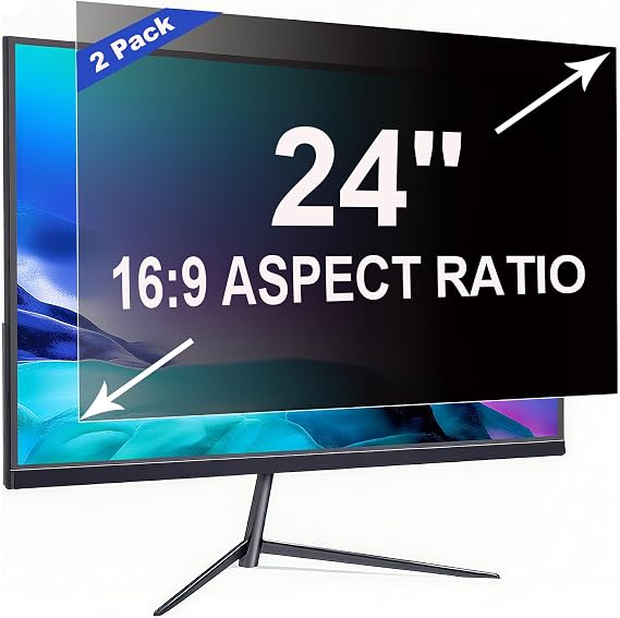 2 Pack Privacy Screen for 24 Inch 16:9 (53.2x29.9cm) computer Monitor