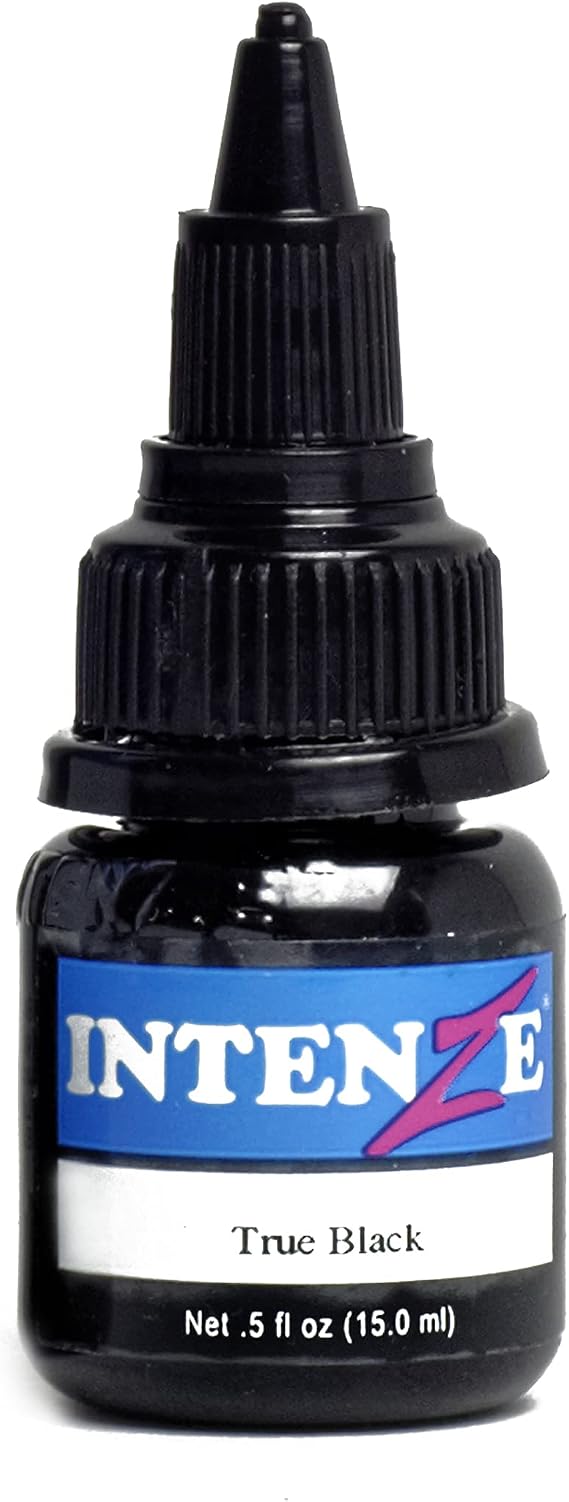 Intenze Tattoo Ink - True Black - 1/2oz Bottle