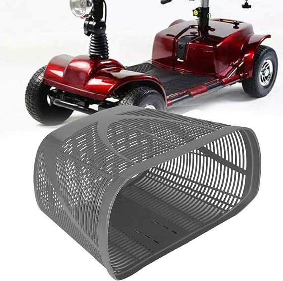 Naroote Scooter Basket, Mobility Scooter Accessory, Red Plastic Rear Basket with Mounting Screw, Approx. 34x19x25cm/13.4x7.5x9.8in