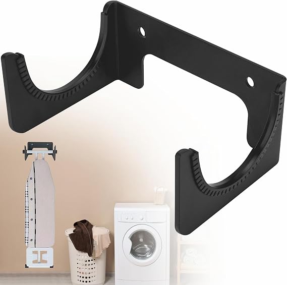 Ironing Board Holder Ironing Board Hanger Wall Mount for T or Y Leg, Iron Board Hook Concealed,Board Storage Organizer for Laundry Room, Space Saving