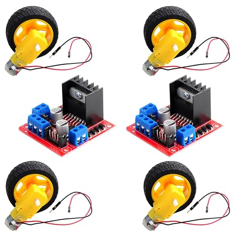 TT Motor with Leads + L298N Motor Drive Controller Board
