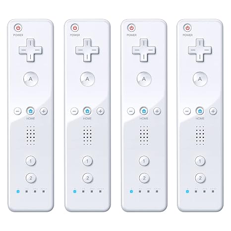 Wii Controller 4 Pack,BUERTT Wii Remote Controller for Wii U and Wii Console,Replacement for Nintendo Wii Controller,White