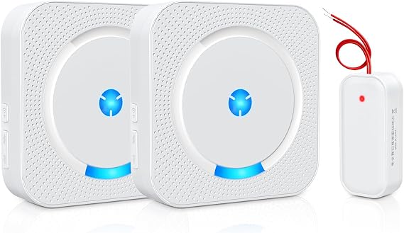 Wireless Doorbell Extender for Existing Wired Doorbell, Convert into Wireless Door Bell Chime- 656 FT Range, 58 Chimes and 5 Volume for Home Classroom Upstairs (1 Extender 2 Receiver)