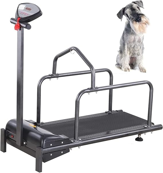 Dog Treadmill for Large, Medium & Small Dogs, Black, LED Display, Safety Rails & Leash Attachment