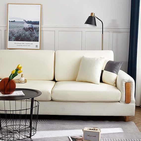 YURRO High Stretch Sofa Cover with Waterproof PU Leather Non Slip Slipcover Furniture Protector for 2 3 4 Seater,Fitted Chair Cushion Seat Patio Couch Slipcover