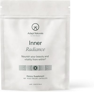 Adapt Naturals Inner Radiance Hair Skin and Nails Vitamins for Women and Men with Biotin, Collagen, Hyaluronic Acid, Vitamin C & Ceramides - Thicker Hair, Stronger Nails & Hydrated Skin Supplement
