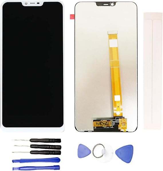 LCD Display & Replacement Touch Screen Digitizer Assembly with Free Tools for Op-po A3S CPH1803 / A5 (Yellow Cable) Black