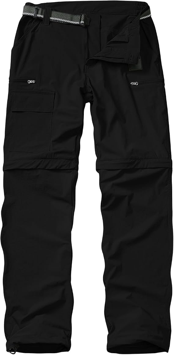 Mens Hiking Pants Cargo Safari Pants for Men Zip Off Outdoor Convertible