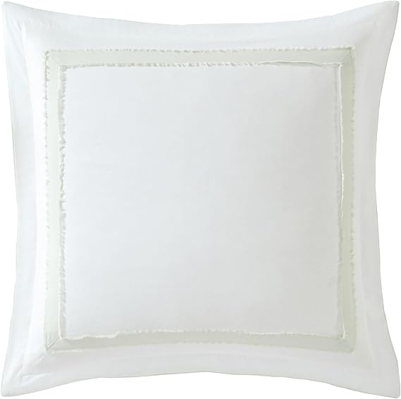 Laura Ashley - European Sham Cover, Ramie Cotton Faux Linen Pillow Cover
