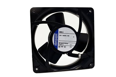 Ebm Papst 4800x 115vac, 119mm, Axial Fan, Bearing Type:sleeve, Current Rating:-, Current Type:ac, External Depth:38mm, Fan Frame Size:119mm, Flow Rate, Imperial:59cu.ft/min, Metric:1.68m /min, Noise R