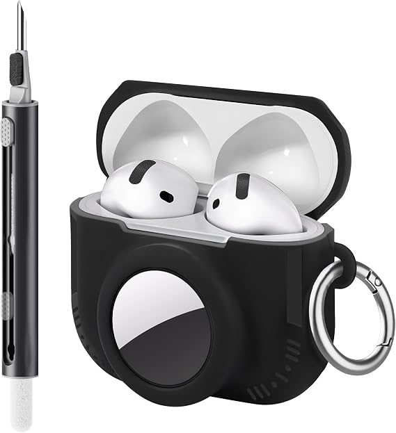2 in 1 Case for AirPods 4 and AirTag (Black)