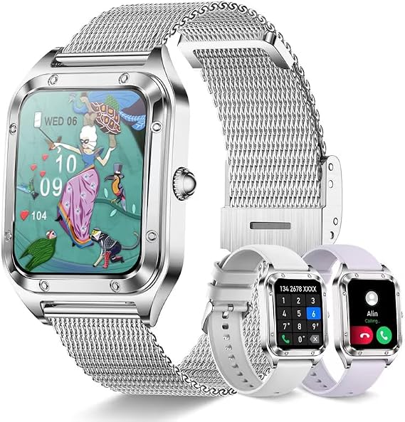 Smart Watch for Women 1.59" HD for Android iPhone Bluetooth Call 3 Bands