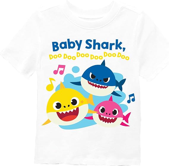 Pinkfong 男の子 幼児 赤ちゃん シャークドゥー ファミリー 半袖 Tシャツ US サイズ: 2T カラー: ホワイト