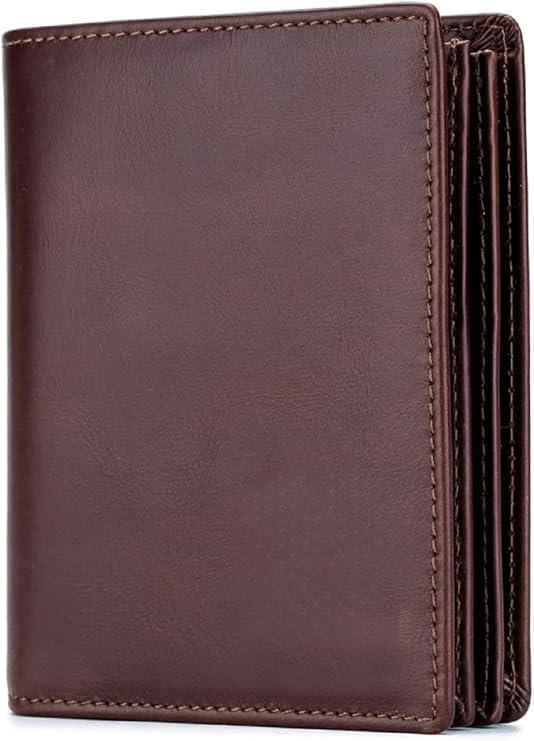 Contacts Front Pocket Wallet with Magnetic Money Clip Minimalist RFID Genuine Leather Wallets for Men Slim Credit Card Card Holder | 7 Card Slots, Brown, Fashion Waist Packs