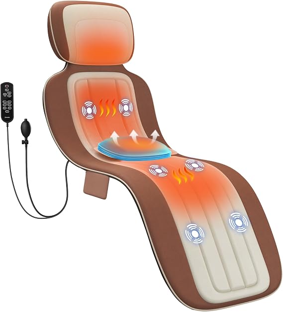 Full Body Massage Mat with Heat, Back Massager for recliner with Lumbar Support, Heating & Vibration, Massage Chair Pad for Seniors, Office Workers & Family, Fatigue & Pain Relief in Office, Home