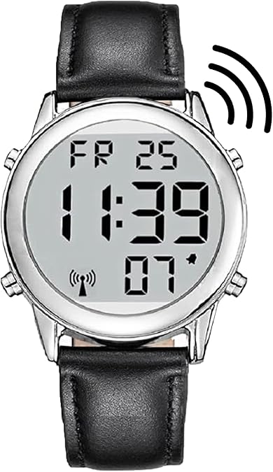 Atomic American English Talking Digital Watch Speaks Clear and Loud Time, Date and Alarm time for Senior,Visually impaired or Blind People
