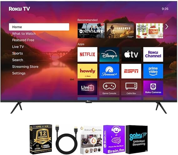 Roku 75R6C7KIT1 75 inch Class Plus Series 4K QLED Mini LED Smart TV Dolby Vision HDR10 Plus 120Hz WiFi Voice Remote HD