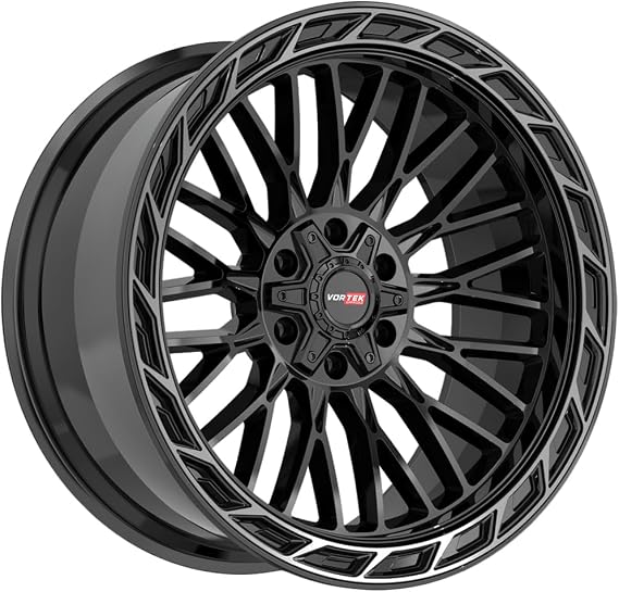 Vortek VRP-502 20x9 6x135 6x139.7 +18 Cb 106.1 Black Diamond Cut Ring With Dark Tint