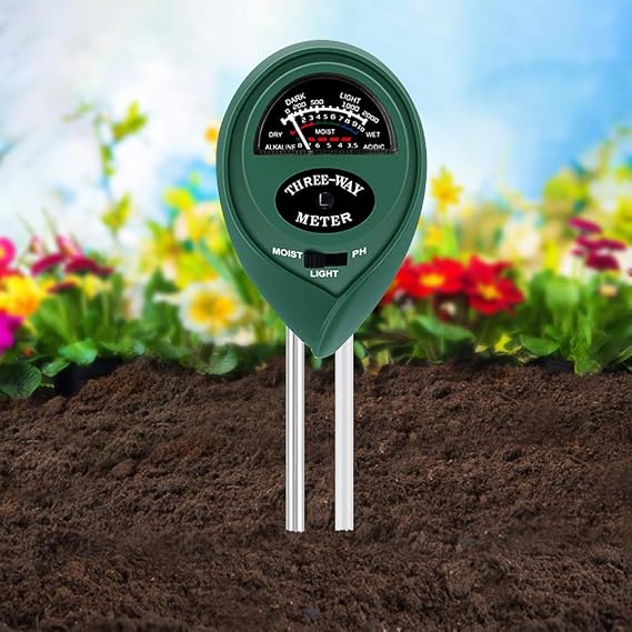 BEOK Soil pH Meter, 3-in-1 Soil Tester Kits with Moisture,Light and PH Test for Garden, Farm, Lawn, Indoor & Outdoor (No Battery Needed)