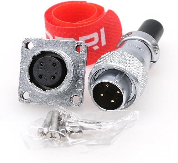 Weipu Connector WS16 TQ + Z 4-Pin Male Plug Female Socket Square Flange Panel Mount Industrial Waterproof Connector
