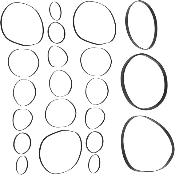 Recorder Repair Accessories 50pcs Flat Rubber Belt Black