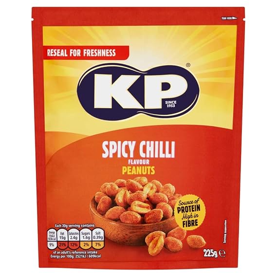 KP Spicy Chilli Flavour Peanuts, 7.9oz (225gm)