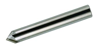Bassett MCH-4R Series Solid Carbide End Mill, Uncoated Bright Finish, 4 Flute, 90 Degrees Profile Angle, Chamfer End, 0.425" Cutting Length, 3/8" Cutting Diameter, 2-1/2" Length Pack of 1