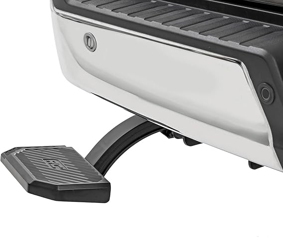 Rough Country Manual Retractable Bed Step for Ford F-150 (2021-2026) & Lightning (2022-2026) - 6" Wide Non-Slip Aluminum TailgateStep, 330 lb Capacity, Easy Bolt-On Install
