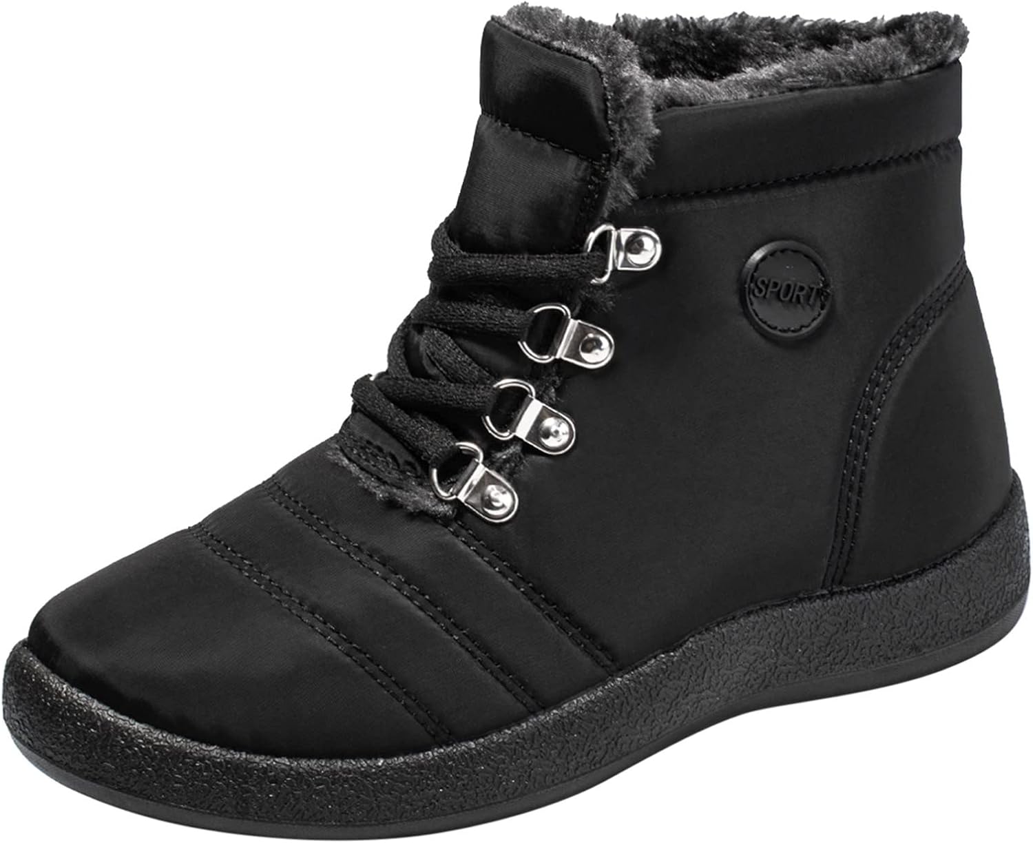Fall Boots for Women 2022 Wide Women's Cotton Warm Fur Snow Winter Lace Up Flat Comfortable Plus Size Ankle Platform Boots